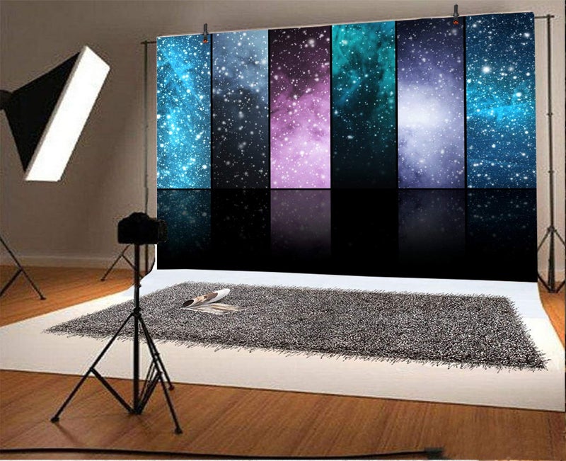 AOFOTO 10x7ft Vinyl Photography Background Universe Stars Constellations Planets Snoflakes Stage Backdrop for Party Adults Portraits Video Display Film Production Studio Prop Video Drapes - Image 2